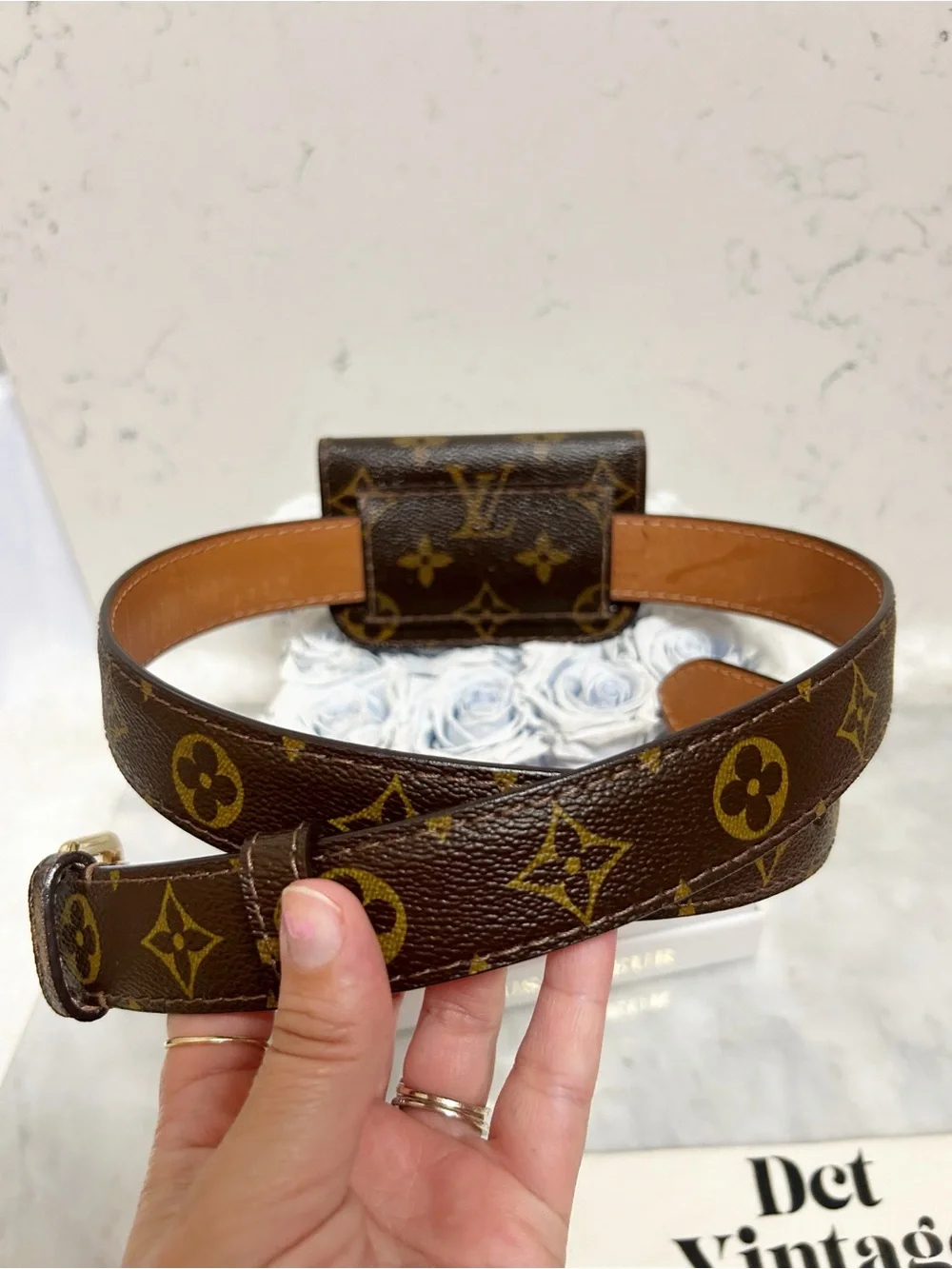 Authentic Louis Vuitton Ceinture Monogram Pochette Belt / Bum Bag